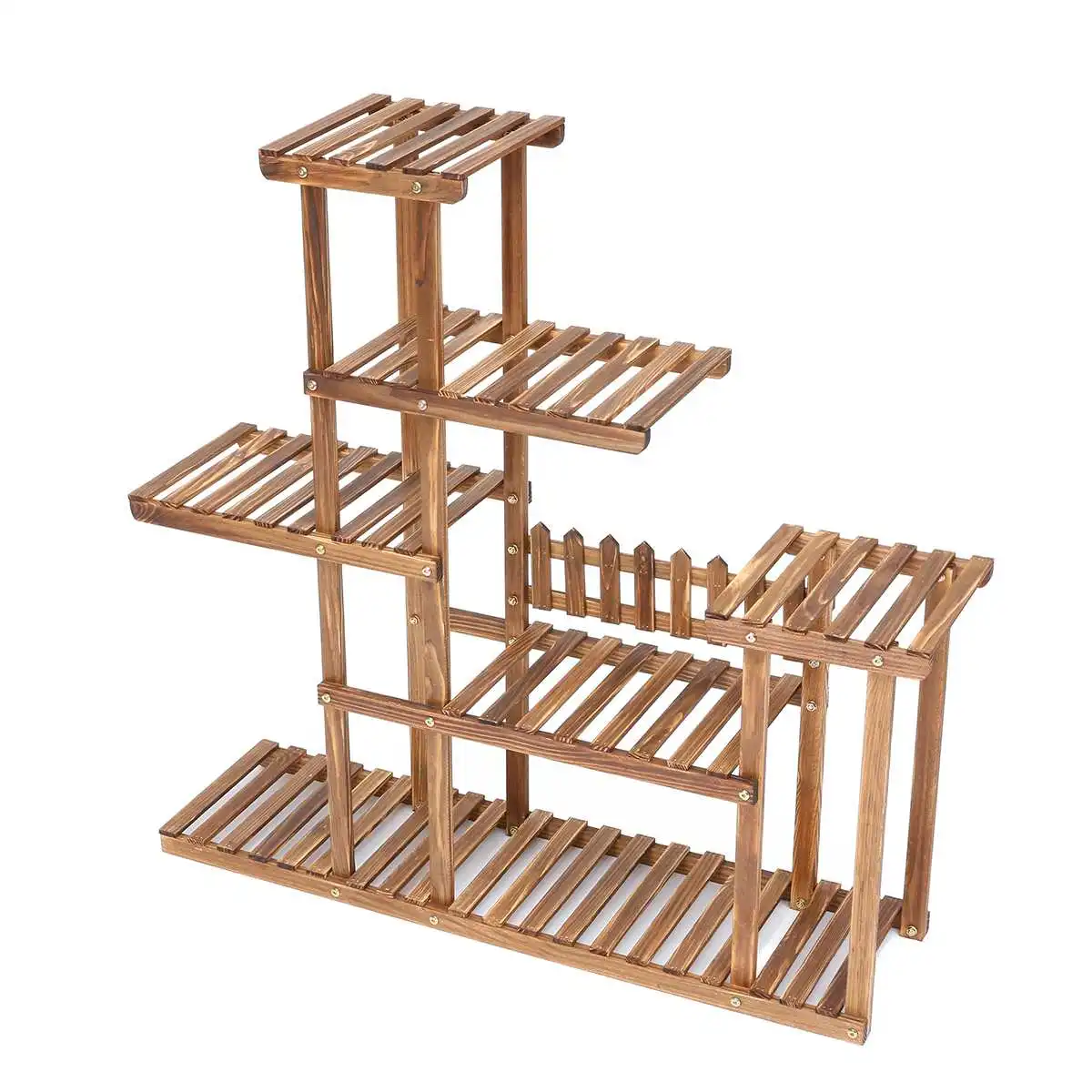 

Bamboo Plant Flower Pot Stand Garden Planter Nursery Pot Stand Shelf Indoor Outdoor Garden Decoration Gifts Tools With Wheels