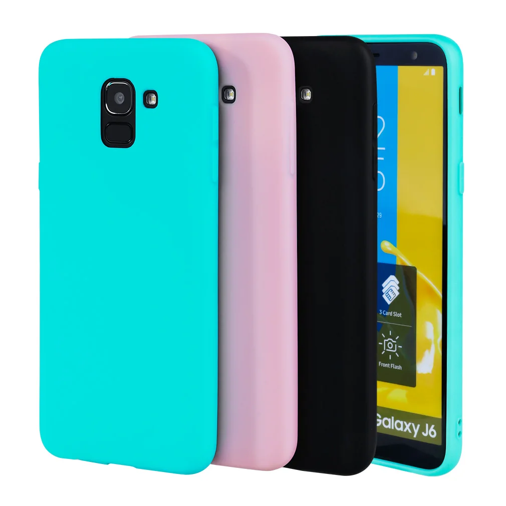 Silicone Case For Samsung Galaxy J6 A7 A8 A5 A3 J4 J8 J5 Plus 2018 2017 2016 Back Cover TPU Ultra Thin Candy Color Girls |