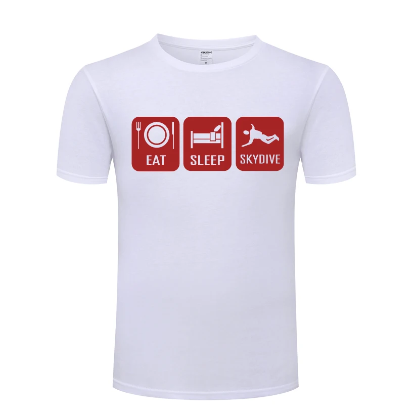 Однотонная мужская футболка с надписью Eat Sleep SkyDive Мужская новинка 2018
