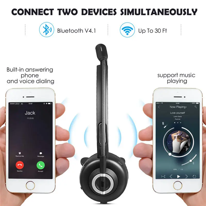 Bluetooth гарнитура офисная беспроводная для сотового телефона Cvc6.0 шумоподавление