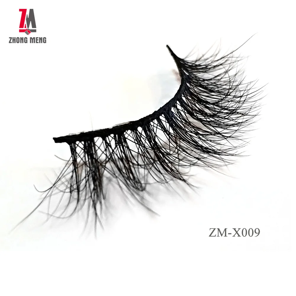 invisible band mink fur false eyelash own brand siberian lashes top grade clear hand mande 3d eyelashes ZM X009 | Красота и здоровье