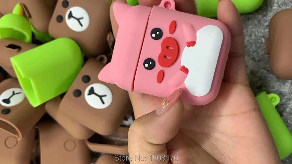Мягкий силиконовый чехол с мультяшным рисунком для Apple Airpods Защитные Чехлы С