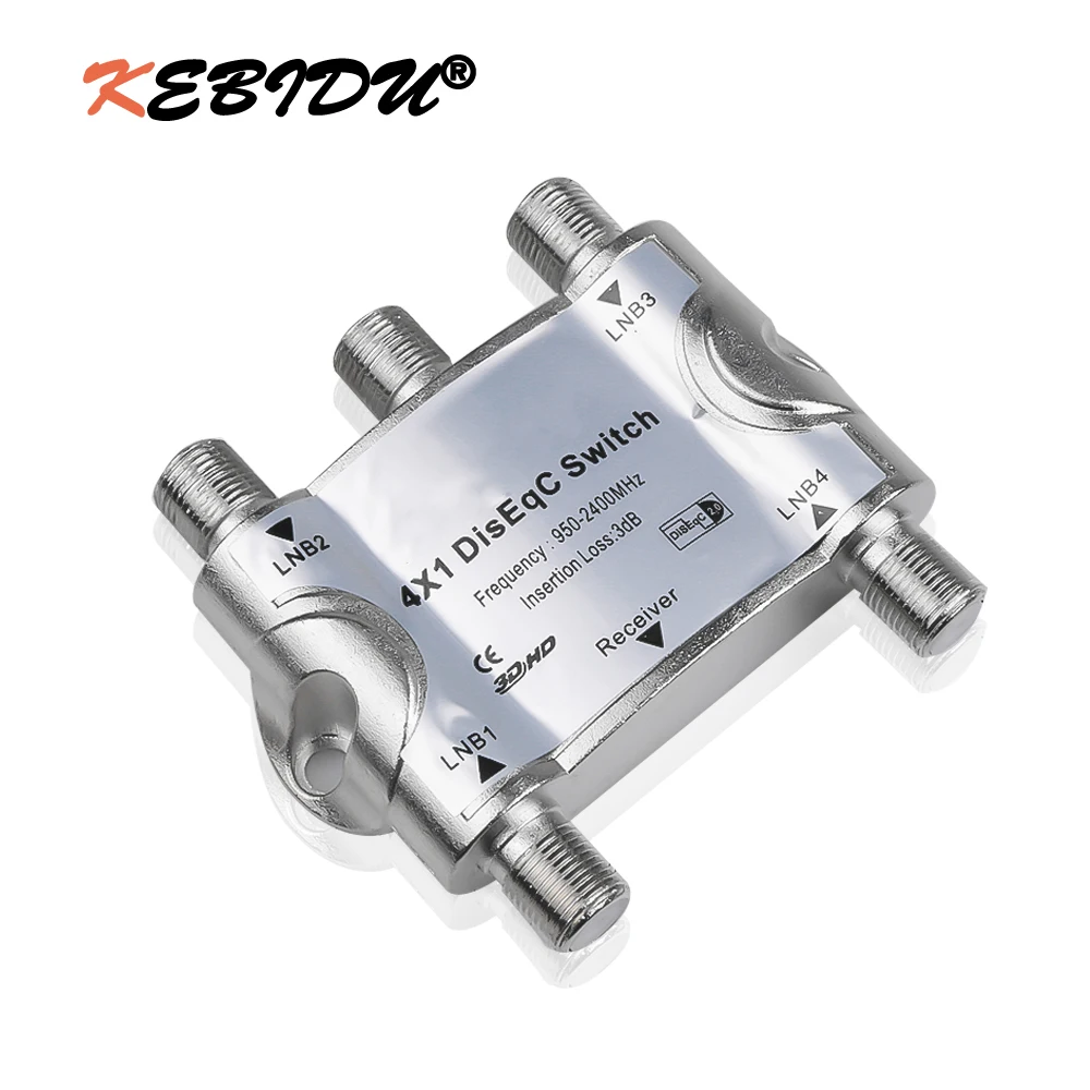 KEBIDU 4*1 Diseqc 2 0 переключатель спутникового ТВ тюнер FTA спутниковый ресивер 4x1 LNB для