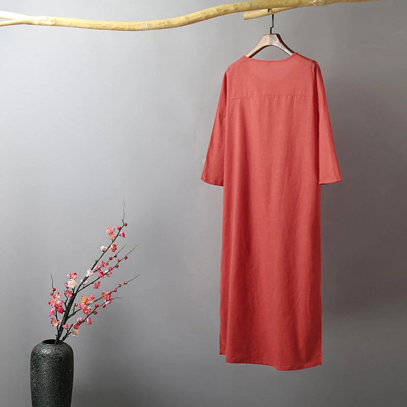 Женское Хлопковое платье рубашка с открытыми плечами однотонное Повседневное