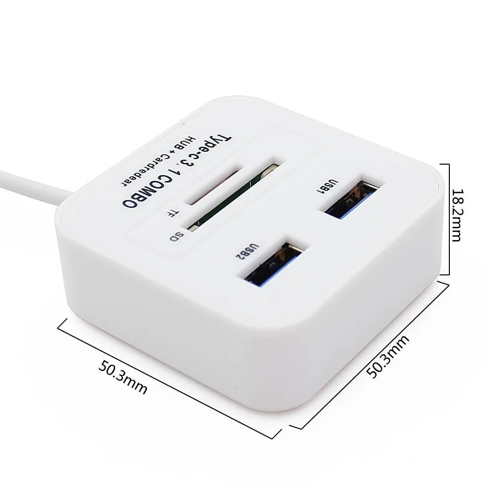 Тип C концентратор USB 3 1 комбо Высокоскоростной Мульти 0 разветвитель 4 порта с TF/SD