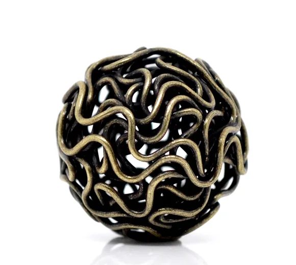 DoreenBeads 20 бронзовых тонов полые круглые бусины 18 мм (B10324) yiwu|jewelry rabbit|jewelry crossjewelry