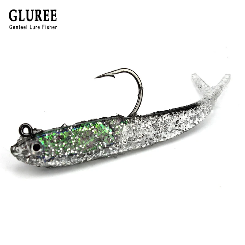GLUREE 1 шт. мягкие приманки студийный фон с имитацией для ловли рыбы 7 3 см искусственные одинарные Крючки