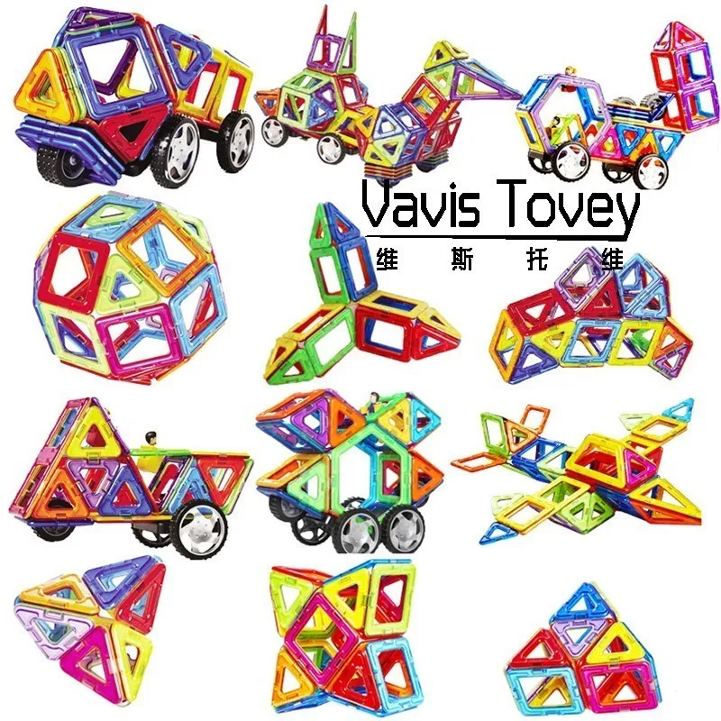 Большие блоки Diy 3d Магнитные Конструкторы для моделирования развивающие игрушки