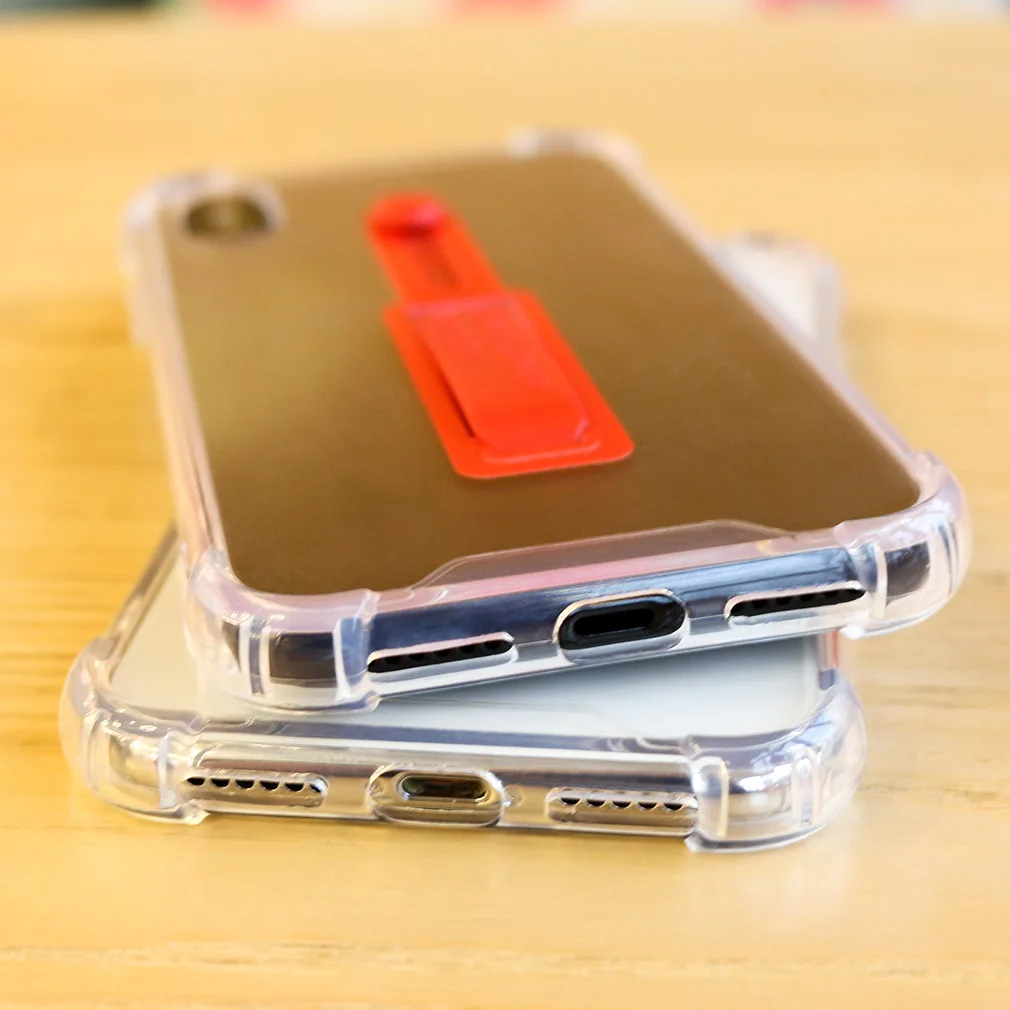 Case For Iphone 7 8 X Plus XR XS Max 6 6S Clear Acrylic Soft Silicone + Hard Plastic Stander 5D Brand Cover |