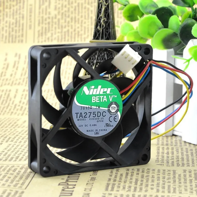 Оригинальный Nidec TA275DC C35598 35 7 см 7015 AC/DC 12V 0.48A 4 с трапециевидным силуэтом и шим