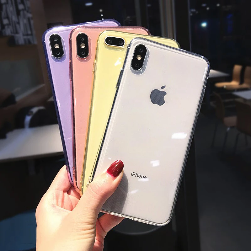 Прозрачный противоударный чехол SUYACS 7 карамельных цветов для iPhone 12 Mini 11 Pro Max 8 Plus X