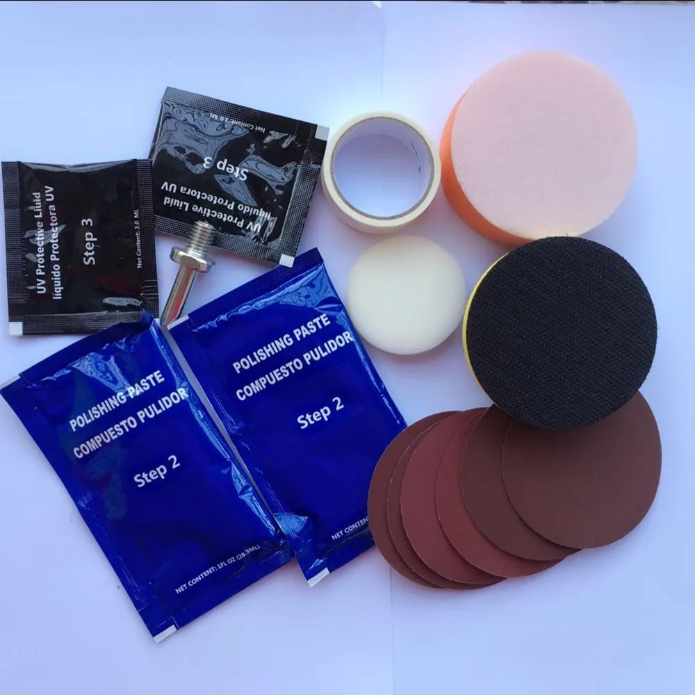 Visbella 2KIT/Лот DIY налобный фонарь реставрация фары осветлитель комплект для автомобильных налобных линз полированная паста ремонт ручных инструментов наборы