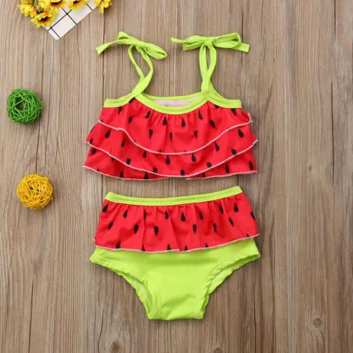 Toddler Watermelon Tankini 2Pcs Kids Baby Girl Swimwear Swimsuit Bikini Bathing Infant Children Set Swimming Beachwear | Детская одежда