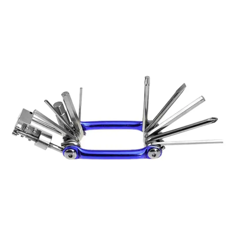 Bike Repair Set Bag Bicycle 11 in 1 Multifunctional Tool Kit T25 Chain Cutter Hex Key Mini for Road Mountain Bikes | Спорт и