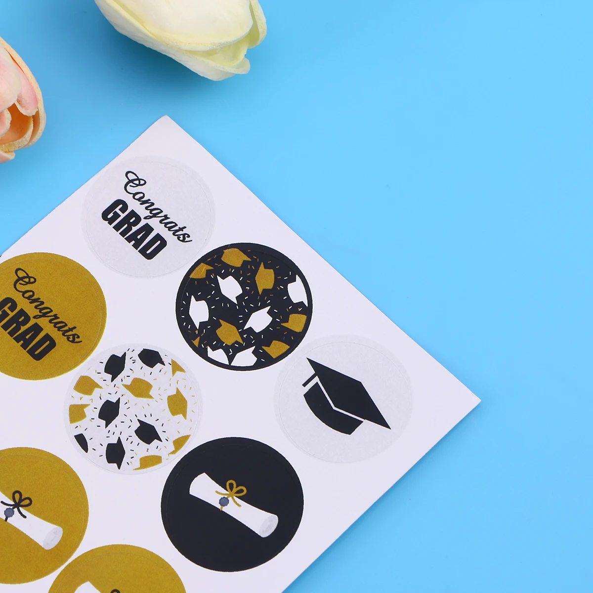 120 Pcs Round Labels Graduation Theme Patterned Sealing Stickers Handmade Roll Decals for Certificate Decor | Дом и сад