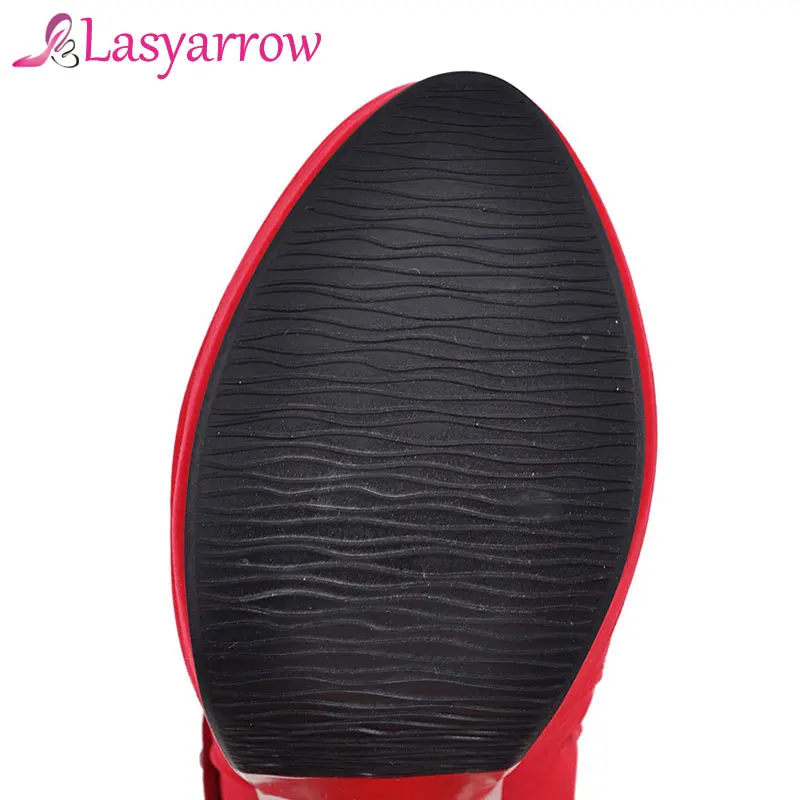 Lasyarrow/женские ботильоны обувь на платформе и не сужающемся книзу высоком