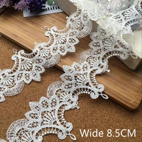 8 5cm wide luxury white water soluble lace exquisite embroidered ribbons collar applique trim curtains dress diy sewing supplies