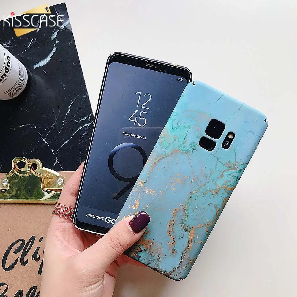 Чехол KISSSCASE с мраморным узором для Samsung Galaxy S10 S9 S8 Plus жесткие чехлы Note 9 8 S7 Edge на
