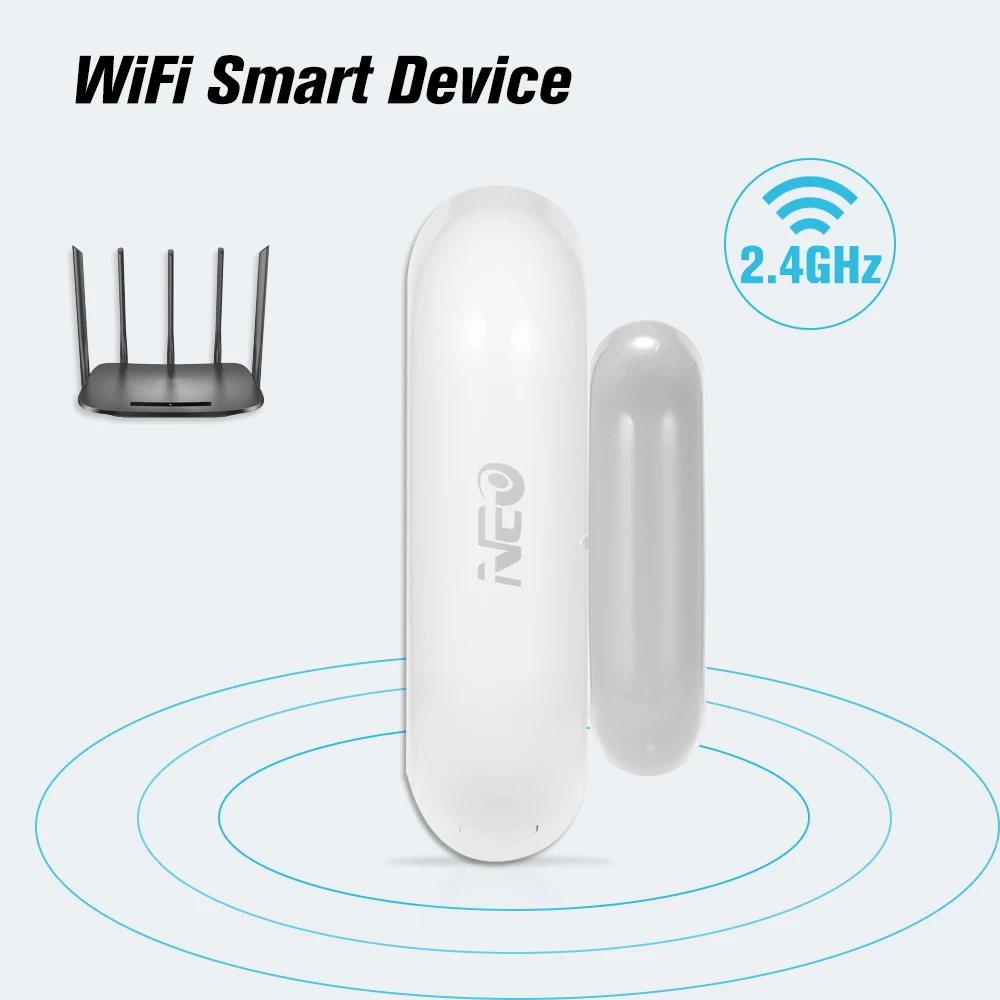 Детектор дверей/окон NEO Home с поддержкой Wi-Fi и уведомлениями от приложения |