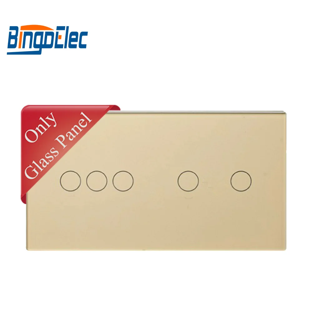 Стеклянная панель Bingoelec из закаленного хрусталя роскошная 3 банды с 2 бандами 86*157
