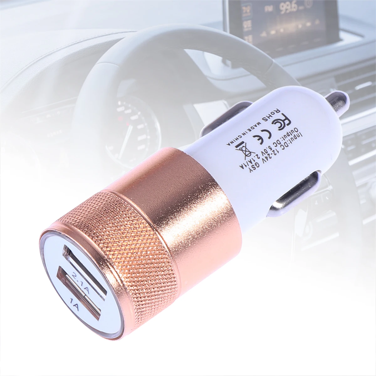 Сдвоенный USB Автомобильное зарядное устройство 2.1A для iPhone X/8 Plus/8/7 Plus/7/6s Plus/6s и