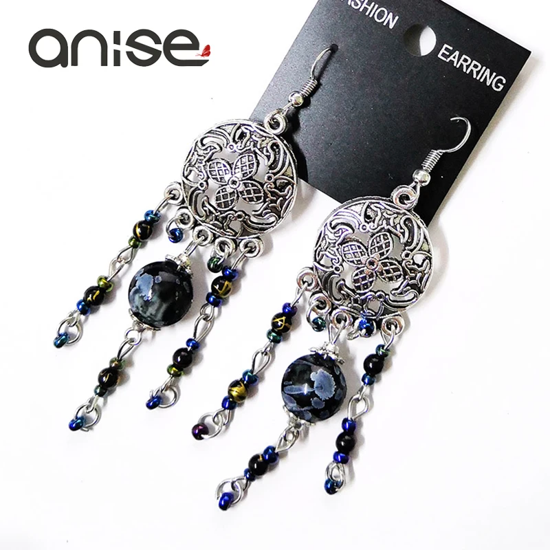Женские серьги-подвески с искусственным жемчугом Anise длинные геометрические