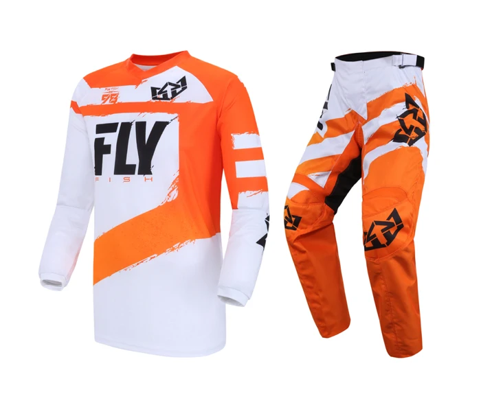 Новые 2019 летучей рыбы Гонки Черный F 16 Джерси и Пант Combo размеры MX ATV/BMX/MTB для