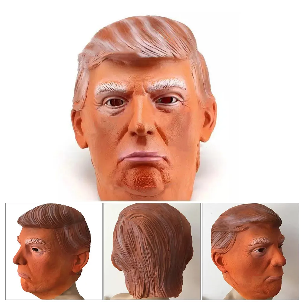 Костюм Дональда Трампа маска на Хэллоуин Реалистичная латексная маскарадная