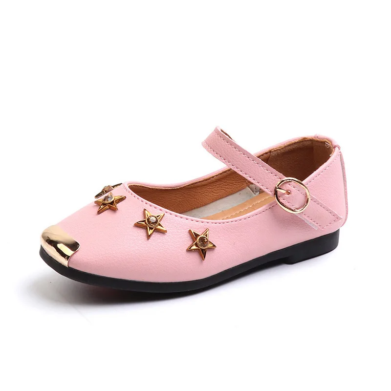 

Детская кожаная школьная обувь для девочек, демисезонные Туфли Мэри Джейн с пятью звездами для принцесс, танцевальные туфли на мягкой подош...