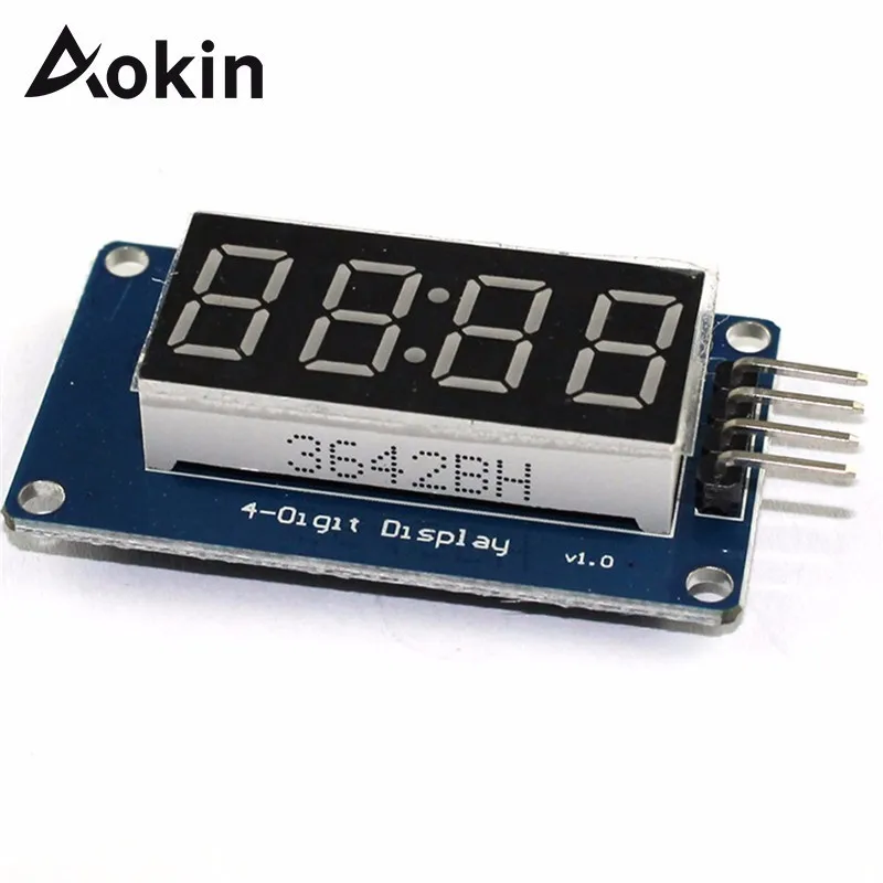 

Aokin TM1637 0.36" 4-Digit LED Display WhiteTube Decimal 7 Segments Clock Double Dots Module For Arduino
