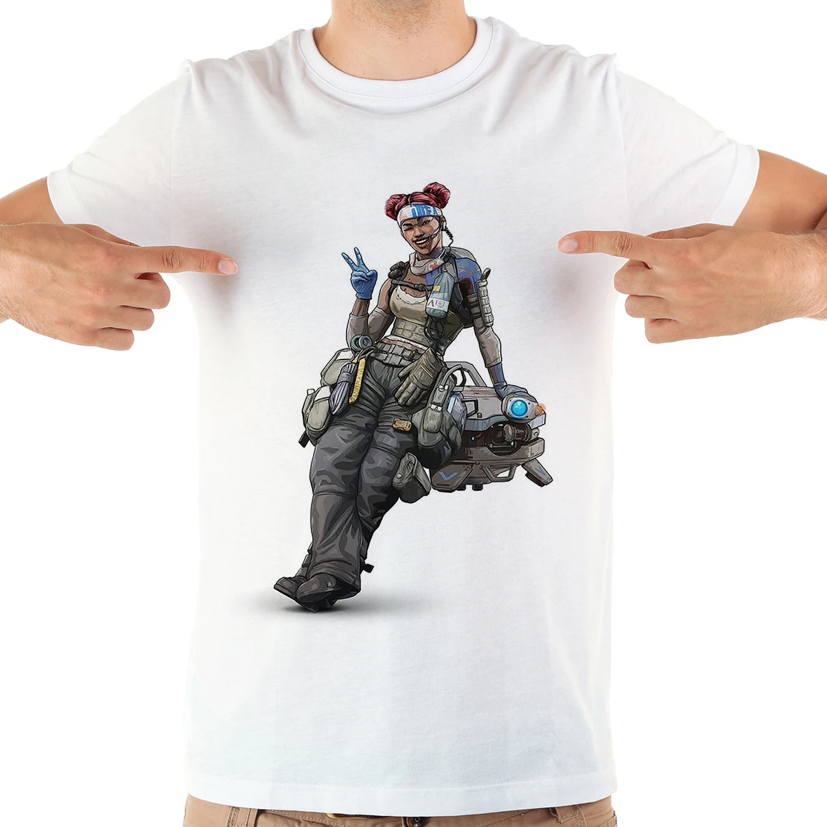 Забавная Мужская футболка apex legends с каустическим следопытом Бангалора Новинка