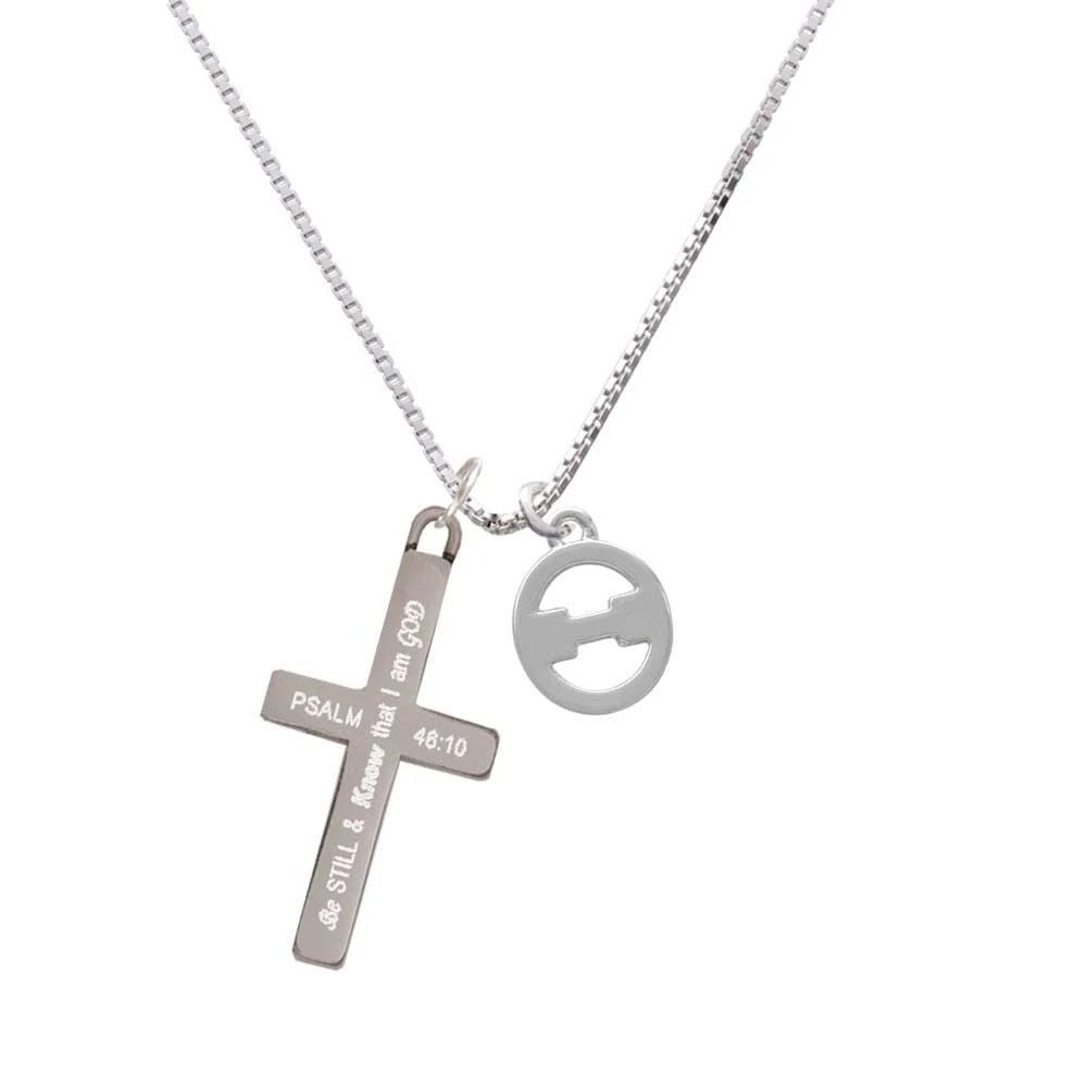 Large Greek Letter - Theta Be Still and Know Cross Necklace | Украшения и аксессуары