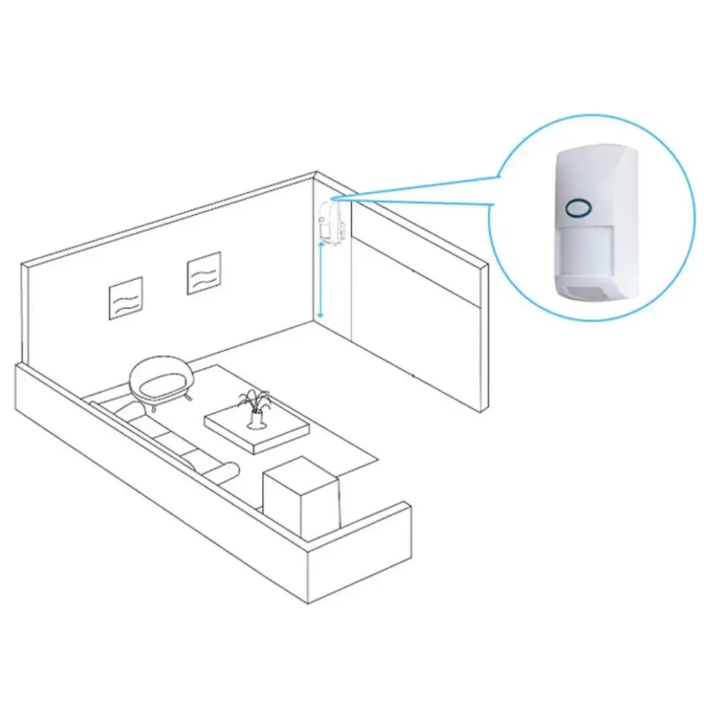 

CT60-433 Wireless Anti-pet Detector Infrared Probe Human Body Sensor Pet Immune PIR Detector For Alarm Security System