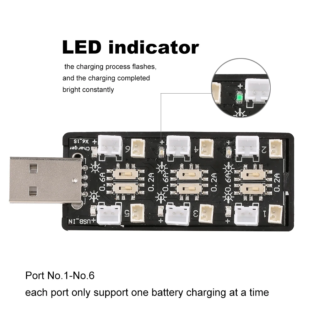 1S USB зарядка LiPo батарея r LiHV зарядное устройство 6 каналов для 3 7 V/4 35 V