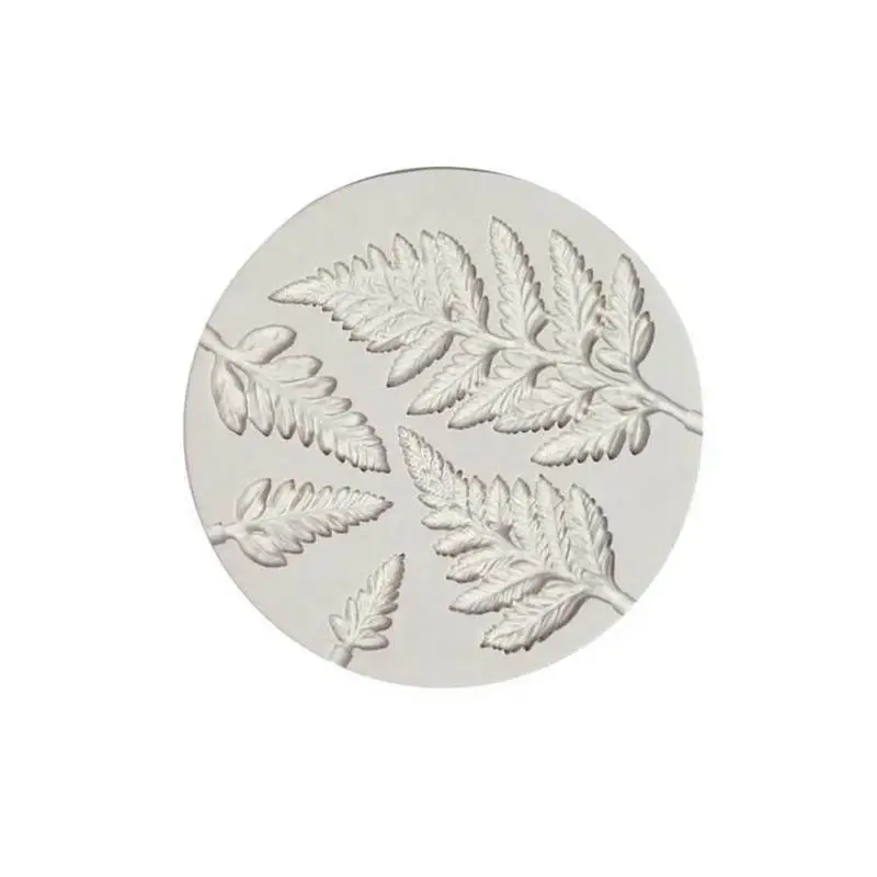 Круглая форма листьев папоротника Жидкая силиконовая торт с мастикой сделай сам