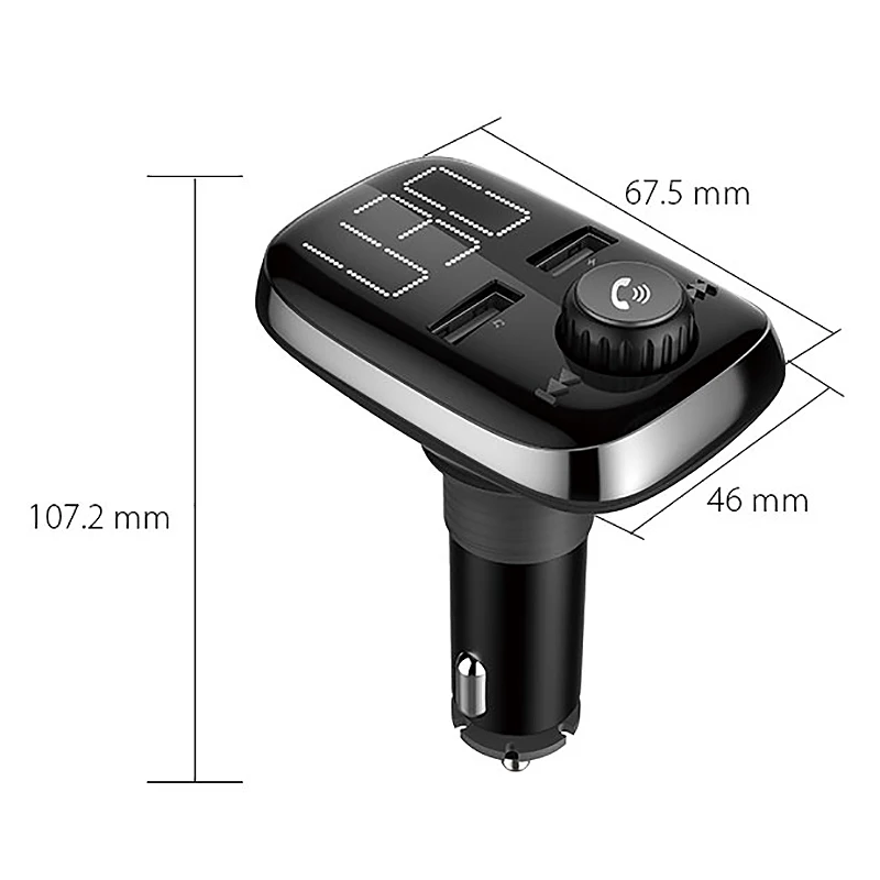 Bt74 Bluetooth Car Kit Fm Transmitter Mp3 Player Dual Usb Port Charger 3.4A Fast Voltage Detection Sd Card | Электроника