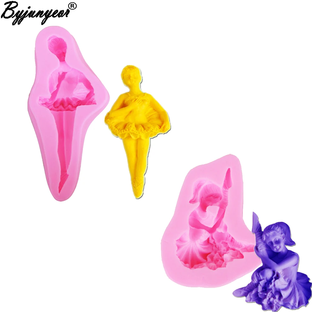 M951Dancing Ballet Girl 3D соевый воск для свечей ароматическая форма мыла силиконовая