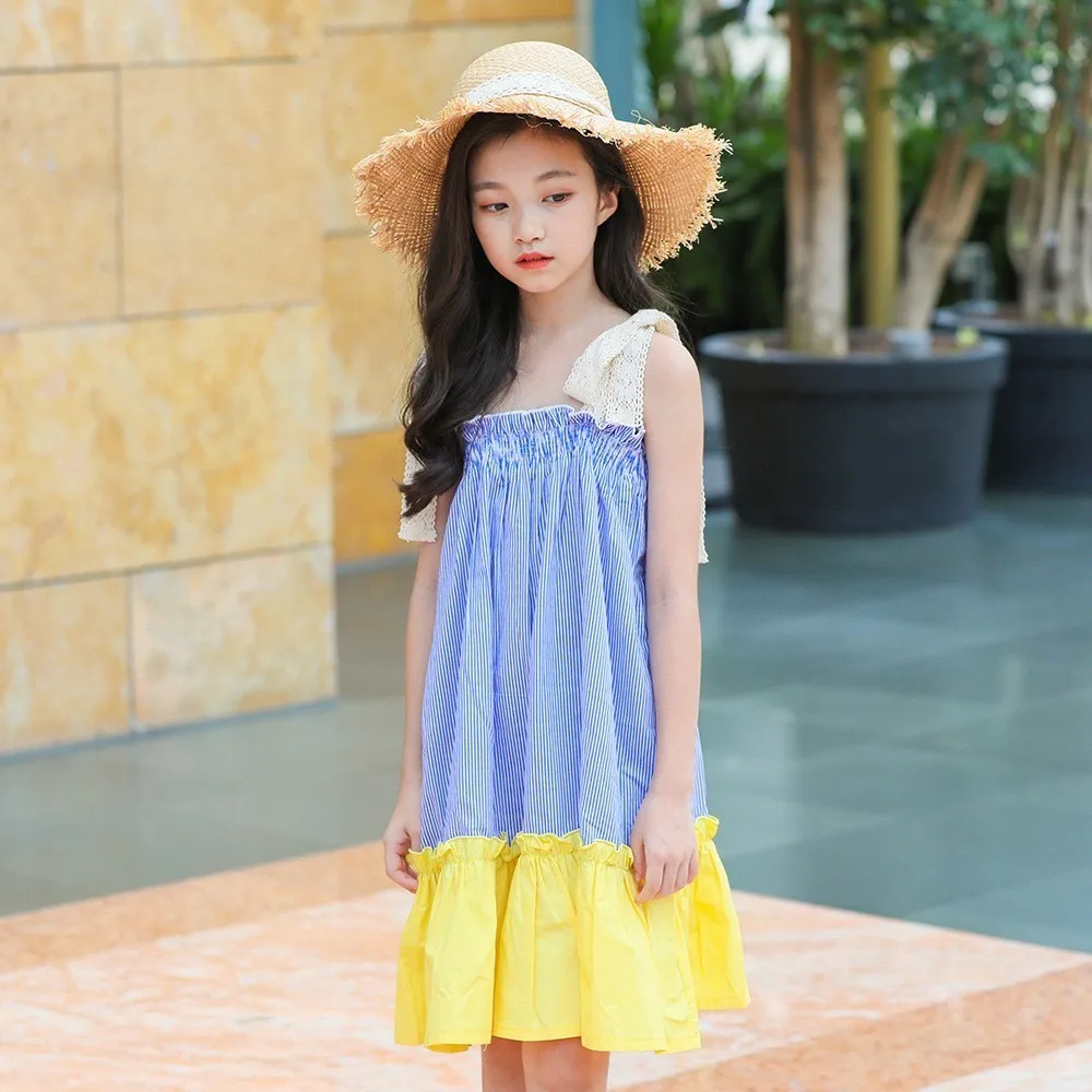 Платье для маленьких детей Хлопковое платье Одежда девочек девочек-подростков