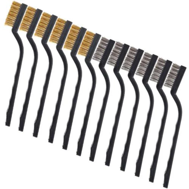 12x Wire Brush Mini Small Steel Copper DIY Paint Rust Remover Removal Metal | Дом и сад
