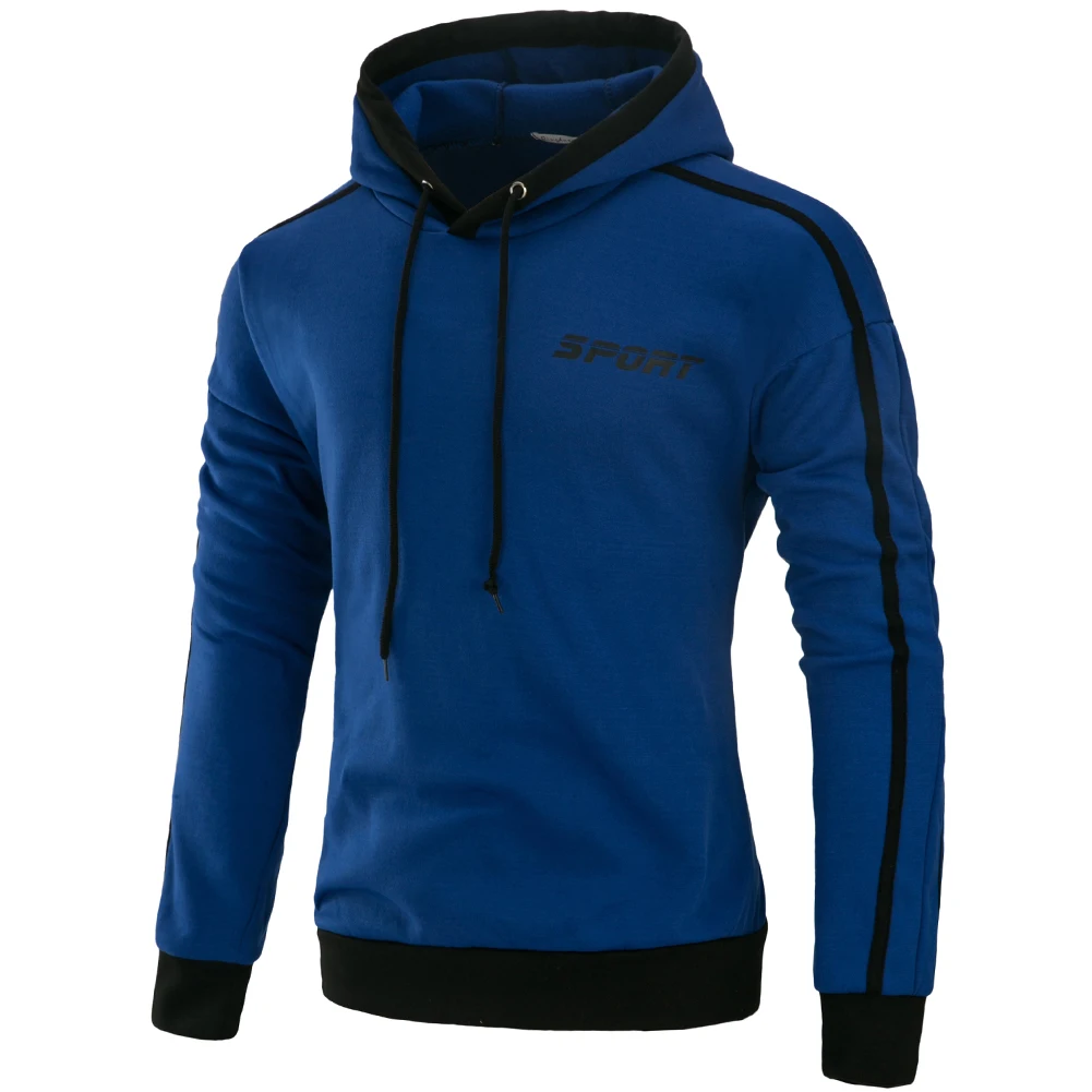 2019 Демисезонный с длинный рукавом мужской толстовки капюшоном Slim Fit Для мужчин s