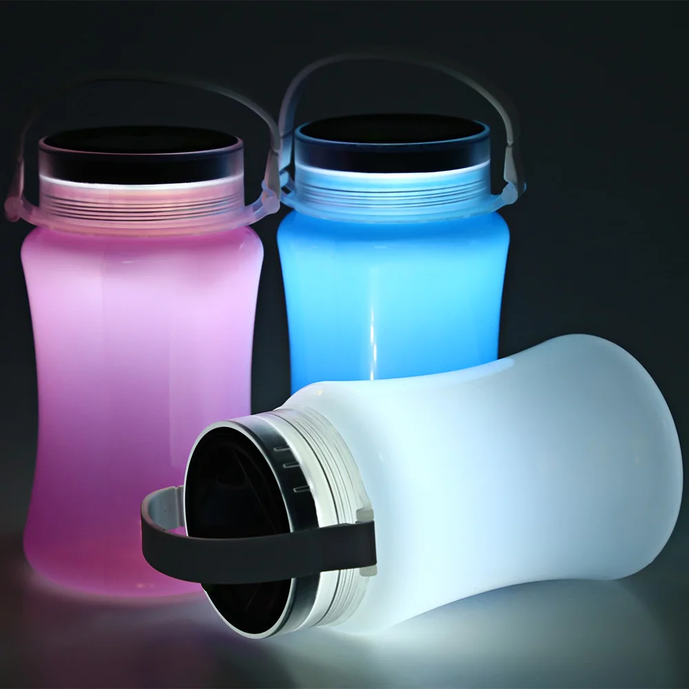 На солнечной энергии силиконовая бутылка светодиодный фонарь для кемпинга