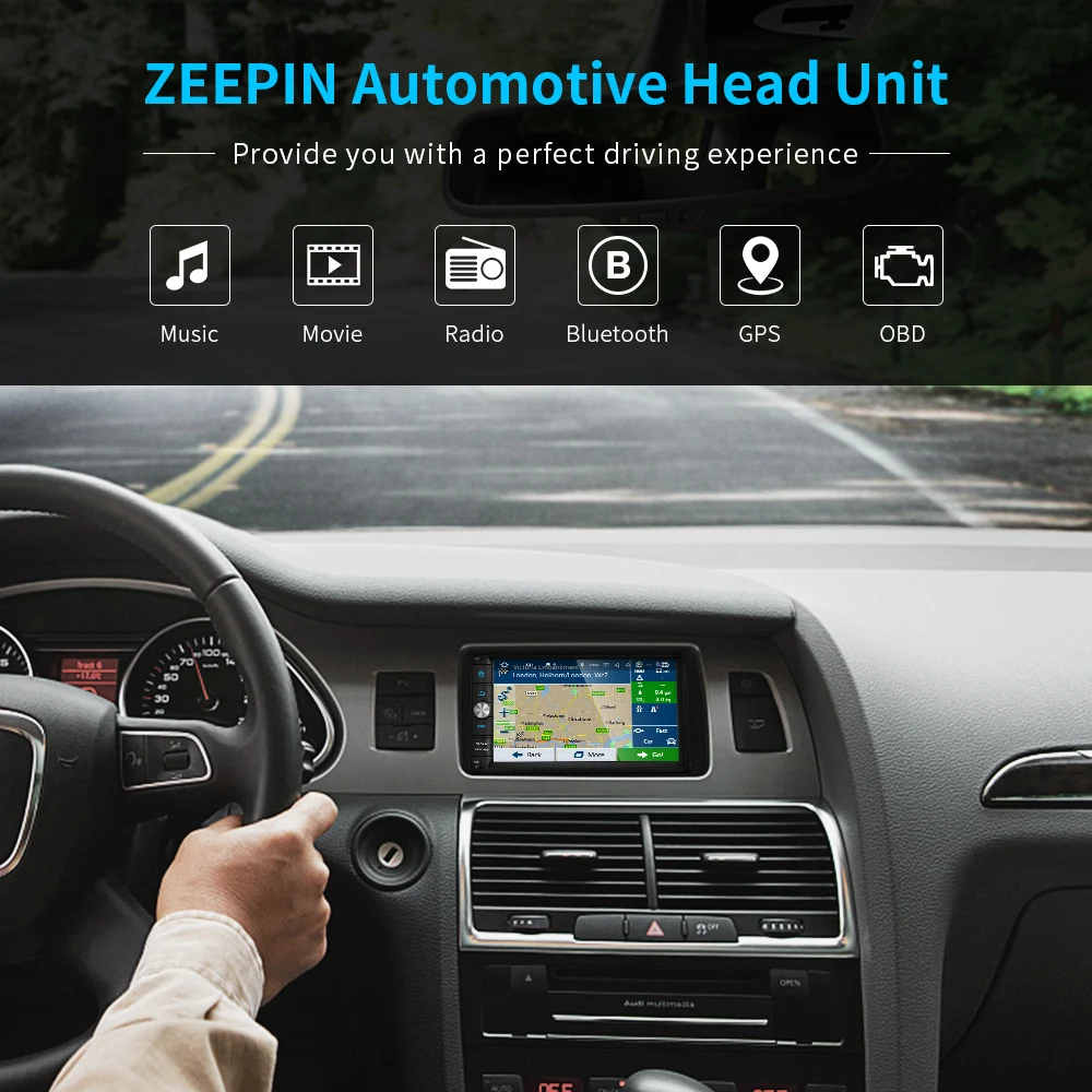 ZEEPIN автомобильный Головной блок GPS навигация Wifi Bluetooth USB FM радио аудио камера DVD