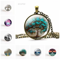 fashion life tree pendant necklace vintage bronze chain necklace in jewelry classic glass cabochon necklace gift for women men