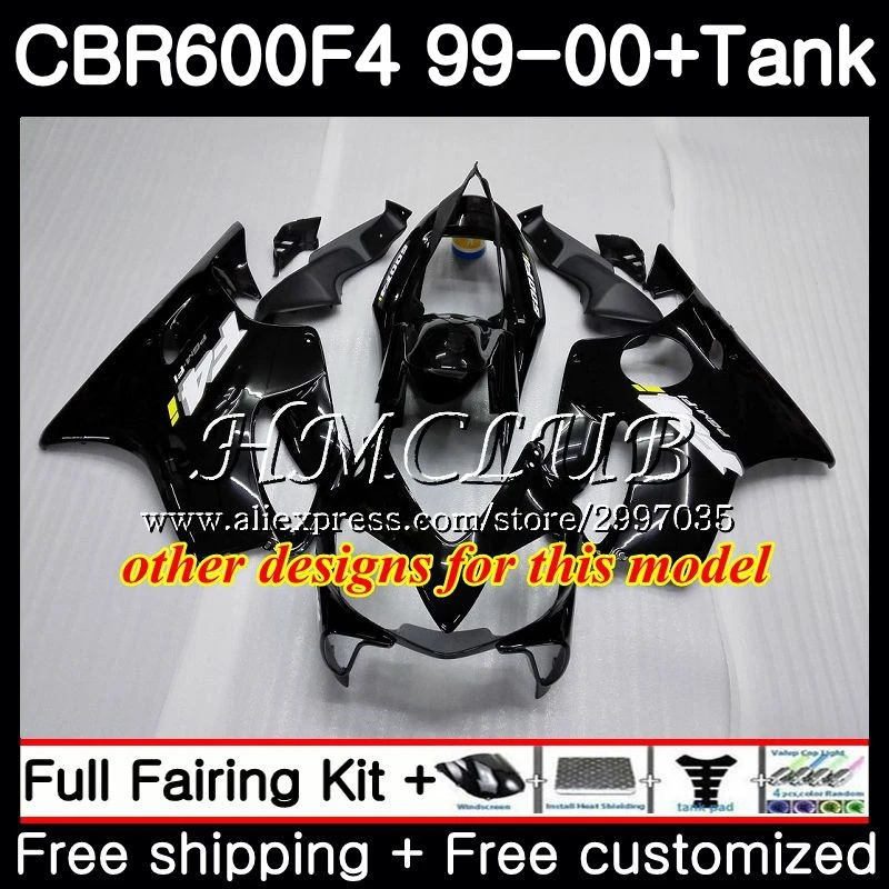 Розовый черный + бак для HONDA CBR 600F4 CBR600FS 600 FS 1999 2000 корпус 76HC.16 CBR600 F4 CBR600F4 99 00