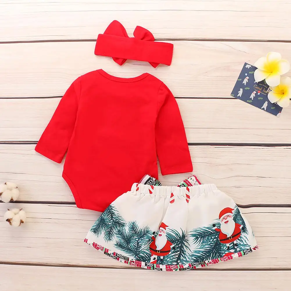 Kidlove/комплект из 3 шт./компл. для маленьких девочек Рождественский комбинезон +