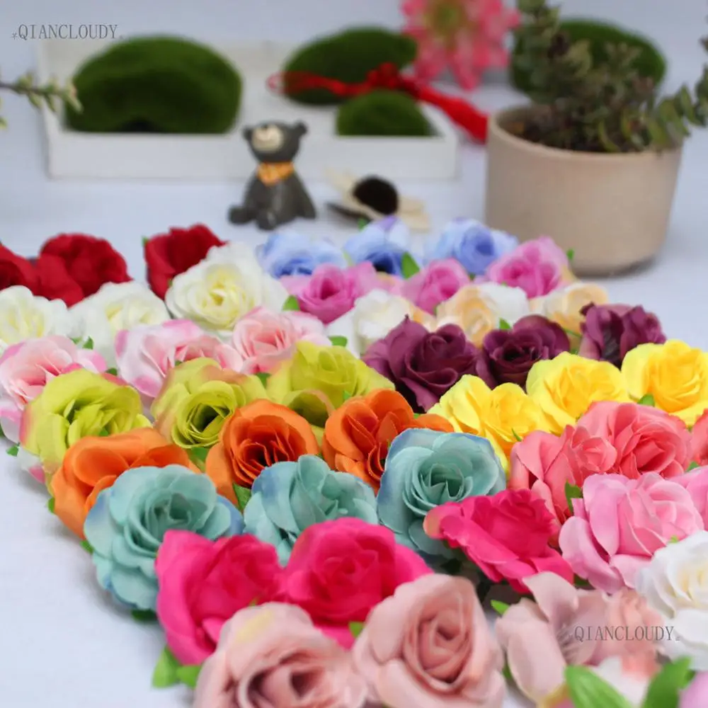 5 шт. искусственный созданный вручную розовое Европейский бутоны камелии