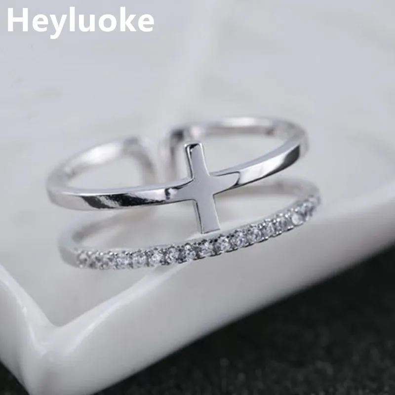 Женские свадебные наборы HEYLUOKE кольца на палец с прозрачными фианитами ювелирные