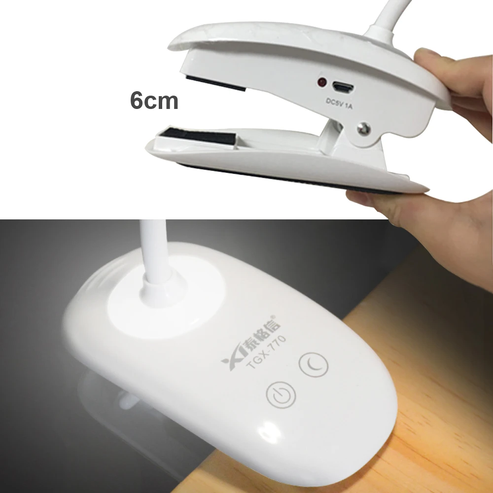 Led Clip Flexible Desk Lamp With Night Light Moderntouch Switch Dimmer Rechargeable 18650 Battery Usb Table Lamps | Лампы и освещение