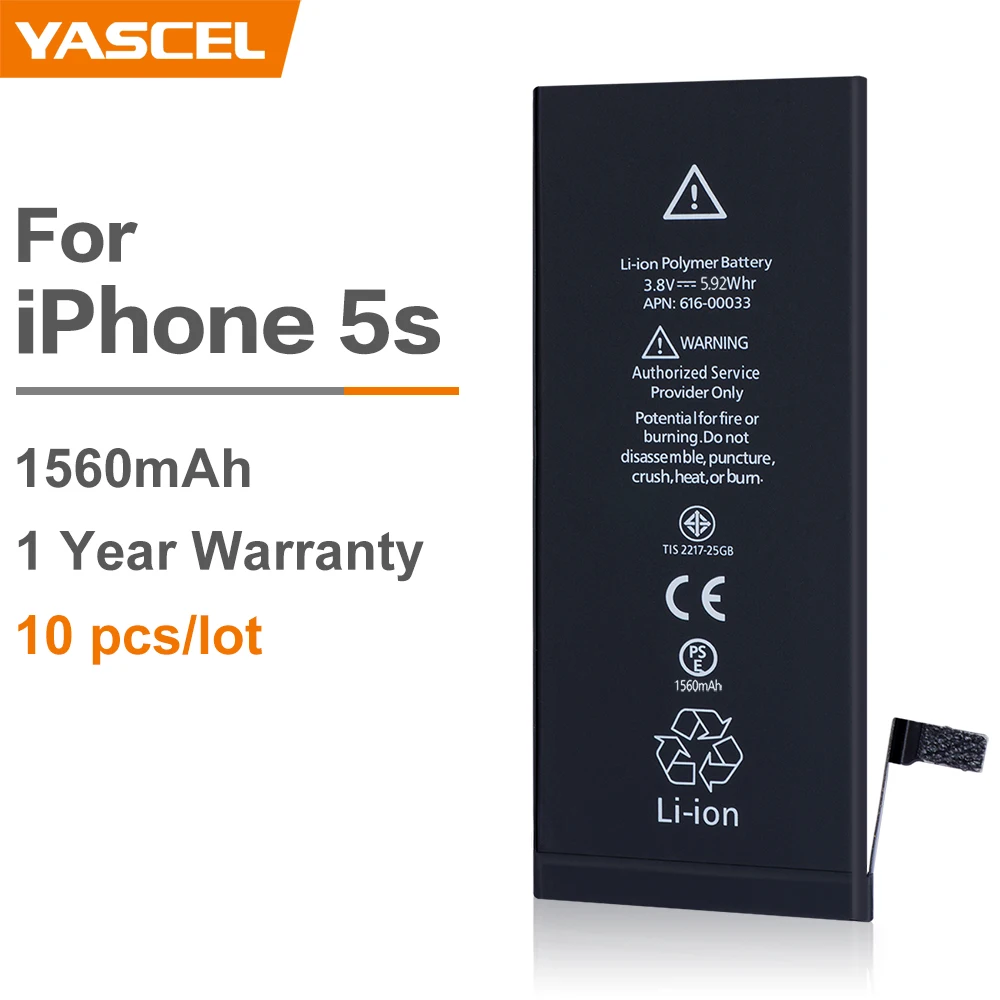 10 шт/партия 1560 mAh 3 8 V литий ионная Мобильная батарея для iPhone 5S оригинальная
