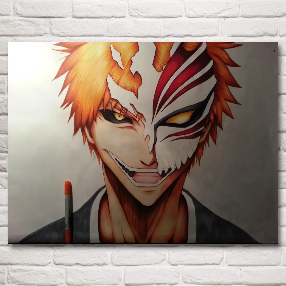1 шт. холст отбеливатель Kurosaki Ichigo аниме плакат Современный домашний декор для